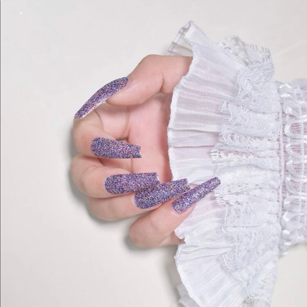 Purple Sparkle Press on Nails